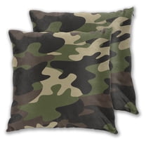 Throw Pillow Covers Set of 2 Camouflage Print Pattern Soft Square Couch Decorative Pillow Covers for Living Room Bed 18"x18"