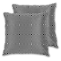 Throw Pillow Covers Set of 2 Checkerboard Black And White Soft Square Couch Decorative Pillow Covers for Living Room Bed 18"x18"