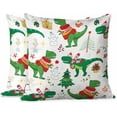 thumbnail image 1 of Throw Pillow Covers,Set of 2 Pillowcase Decor for Couch Sofa Bedroom Car Living Room,Dinosaur Christmas Doodle Size 18 * 18 inch, 1 of 6