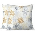 thumbnail image 1 of Throw Pillow Covers,Set of 2 Pillowcase Decor for Couch Sofa Bedroom Car Living Room,Golden Grey Flower Snowflake Christmas Size 18 * 18 inch, 1 of 6