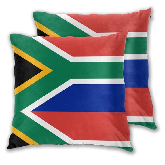 Throw Pillow Covers Set of 2 South African Flag Soft Square Couch Decorative Pillow Covers for Living Room Bed 16"x16"