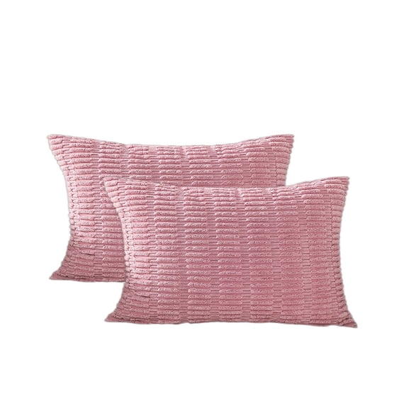 Throw Pillow Covers,Soft Corduroy Striped Rectangular Pillow Covers for Couch Living Room Bed Sofa, Modern Farmhouse Boho Home Decor(12x20 Inch,2 Pcs)