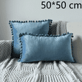 thumbnail image 1 of Throw Pillow Covers, Soft Plush Solid Cushion Cases Set for Couch Sofa Bedroom Car Living Room, Sky Blue, 1 of 5