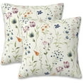 thumbnail image 1 of Throw Pillow Covers Spring Summer Floral Pillow Covers 16x16 Inch Set of 2 Watercolor Flowers Throw Pillows Decorative Pillow Cases Cushion Covers for Bedroom Livingroom Sofa Farm House, 1 of 6