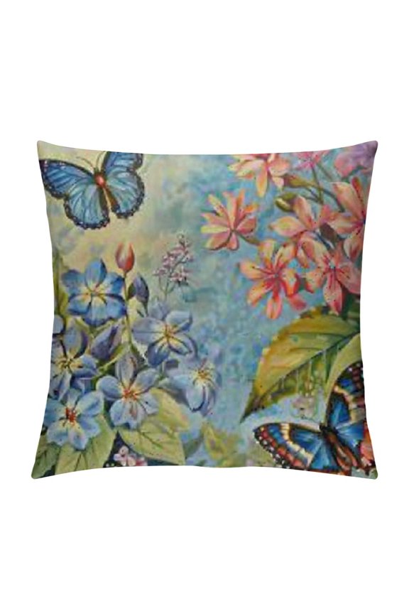 Throw Pillow Covers Spring Summer Pillow Covers Flower Butterfly Farmhouse Outdoor Decorative Cushion Case for Sofa Couch Living Room