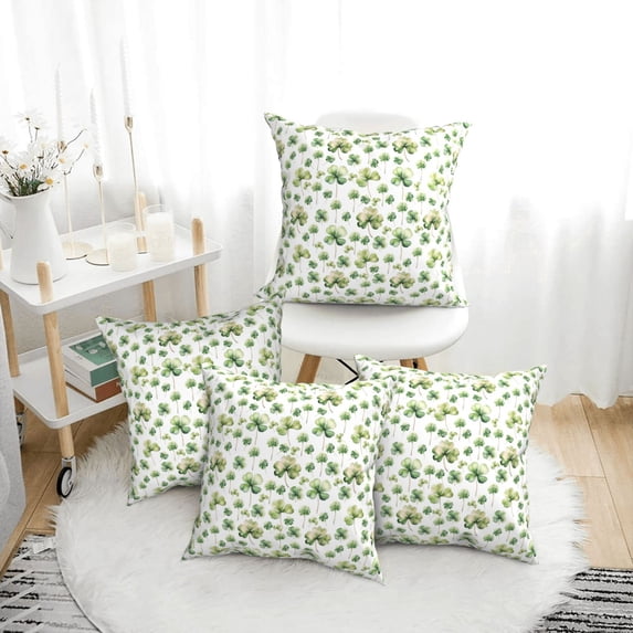 Throw Pillow Covers, St Patrick's Day3 Soft Square Pillow Cases with Invisible Zipper for Couch Bed Sofa, Farmhouse Fall Home Decor
