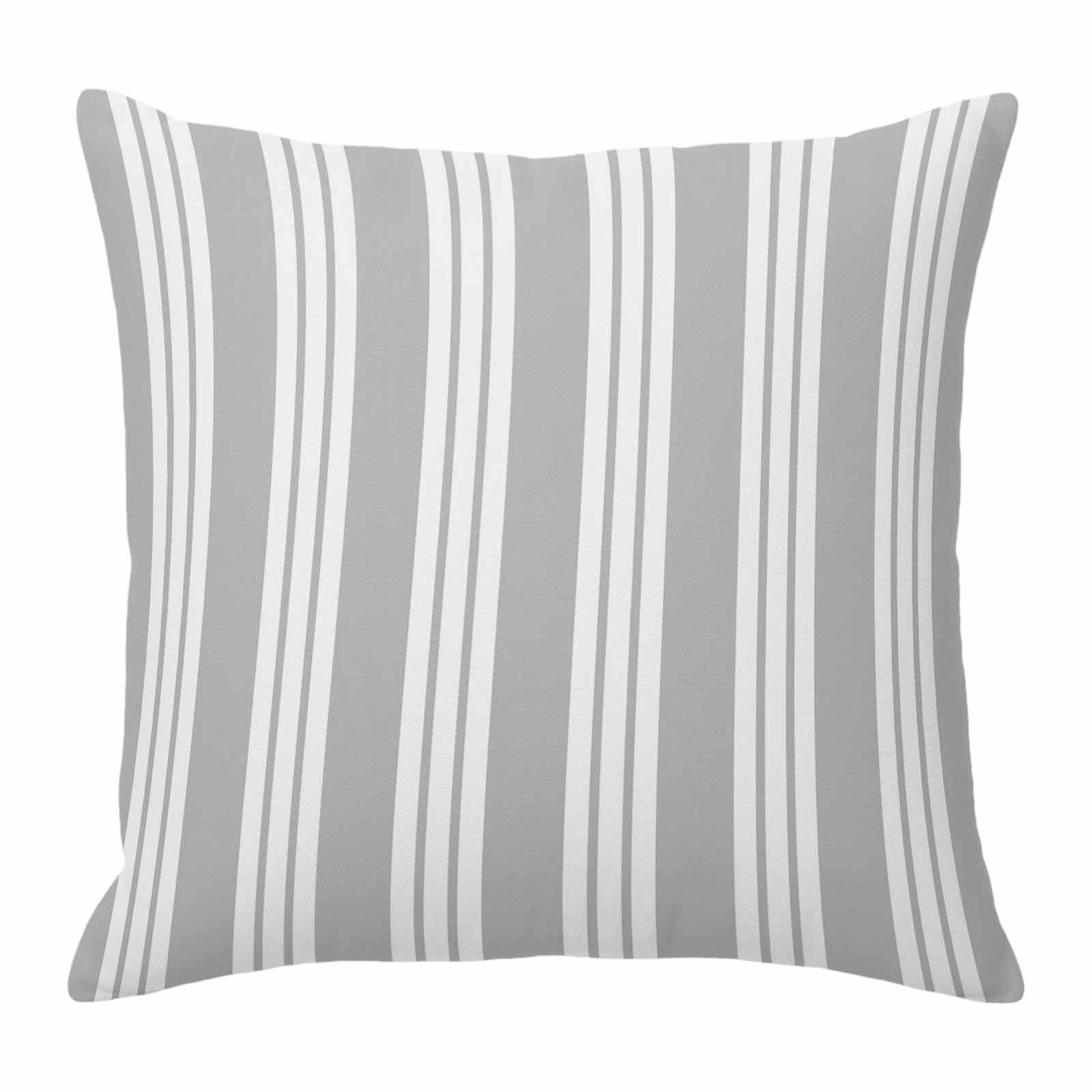 Throw Pillow Covers, Striped Grey 26x26 Pillow Covers for Couch/Sofa/Bed, Farmhouse Line Stripes Classic Decorative Square Linen Cushion Pillowcase for Home Decor
