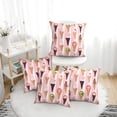 thumbnail image 1 of Throw Pillow Covers, Summer Ice Cream Pink Soft Square Pillow Cases with Invisible Zipper for Couch Bed Sofa, Farmhouse Fall Home Decor 18"x18", 1 of 7