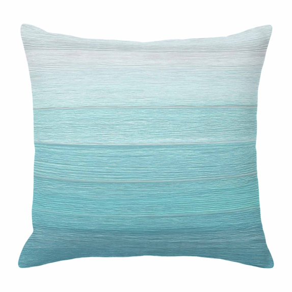 Throw Pillow Covers, Teal Blue Summer 24x24 Pillow Covers for Couch/Sofa/Bed, Farmhouse Beach Blue Wooden Decorative Square Linen Cushion Pillowcase for Home Decor