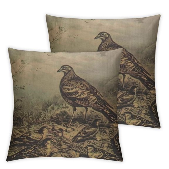 Throw Pillow Covers The Quail Cares Victorian Vintage Birds Decorative Square Pillowcases Cushion Cover