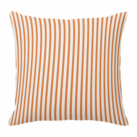 Throw Pillow Covers, Thin Orange Striped 24x24 Pillow Covers for Couch/Sofa/Bed, Farmhouse Modern Stripes Decorative Square Linen Cushion Pillowcase for Home Decor