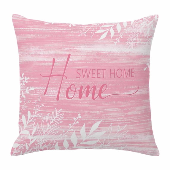 Throw Pillow Covers, Vintage Blush Pink 26x26 Pillow Covers for Couch/Sofa/Bed, Farmhouse Florals Leaf Coastal Home Decorative Square Linen Cushion Pillowcase for Home Decor