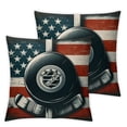 thumbnail image 1 of Throw Pillow Covers, Vintage Hockey Sport Pattern  Linen USA Flag Patriotic Pillow Cases Cushion Cover Home Car Bed Decorative Pillowcase Gift (Hockey Sport), 1 of 6