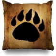 thumbnail image 1 of Throw Pillow Covers Vintage Lovely Black Bear Paw Print Pillowslip Square Sofa Cute 18 x 18 Inches Cushion Cases Pillowcases, 1 of 1