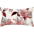 thumbnail image 1 of Throw Pillow Covers Watercolor Flower Rose Floral Maroon Allover Cushion Pillow Case Home Decor Pillowcase 12x20 Inches, 1 of 6