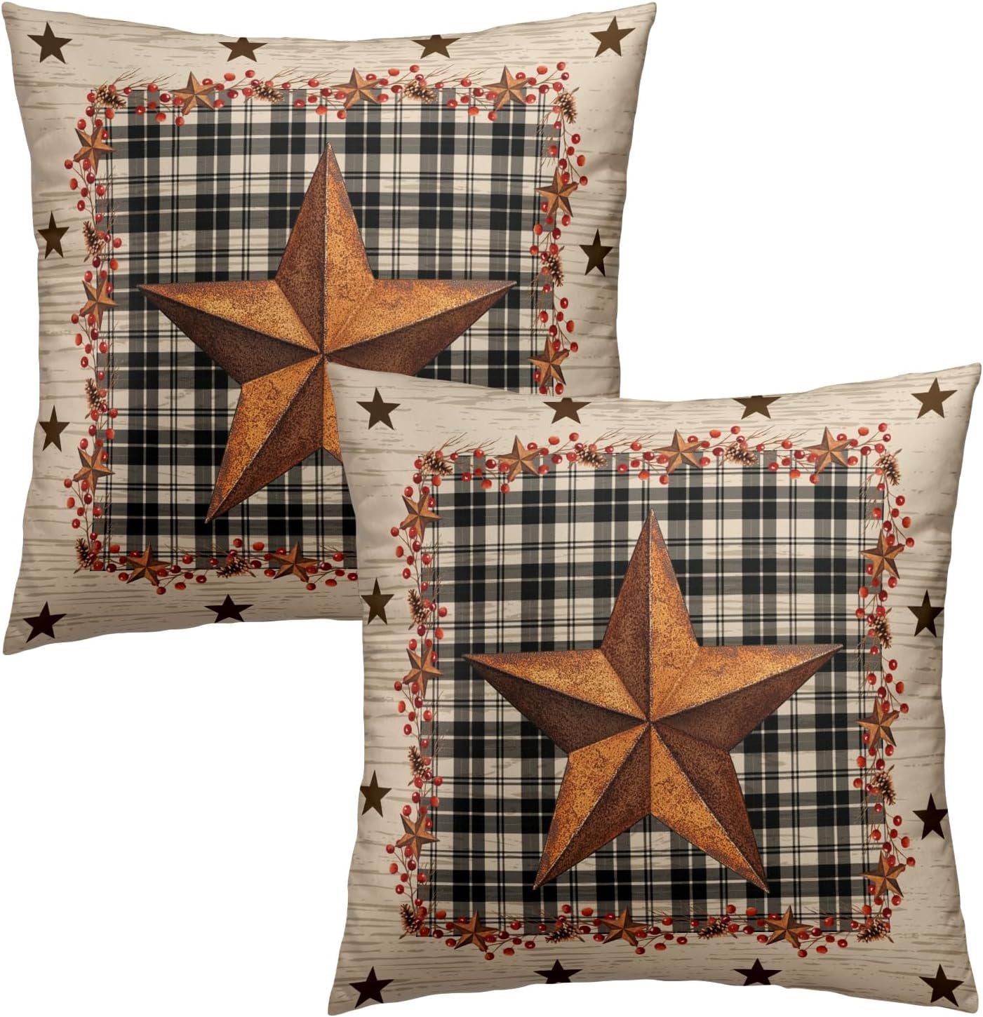 Throw Pillow Covers, Western Texas Star Rustic Country Style Pillow ...