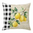 thumbnail image 1 of Throw Pillow Covers, Yellow Lemons Decorative Throw Pillow Covers 20x20 Inch, Summer Botanical Fruit Buffalo Lattice Square Linen Pillow Cases for Couch/Living Room/Sofa, 1 of 9