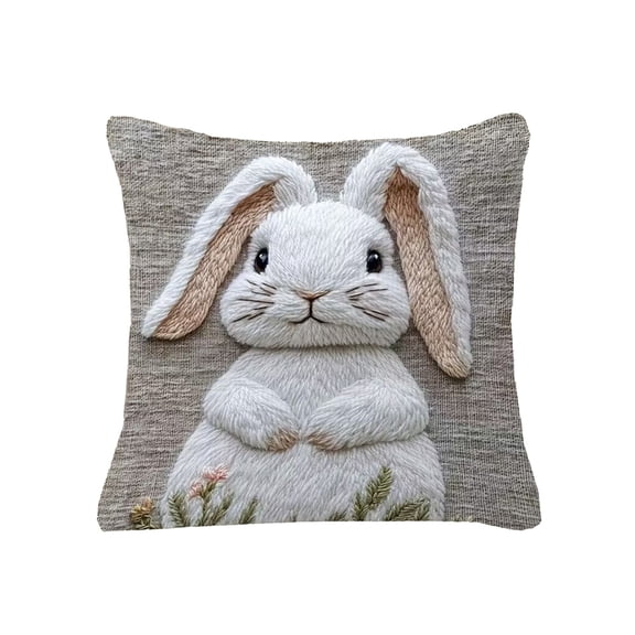 Throw Pillow Covers and Pillow 18x18 Inch Bunny Decorative Throw Pillow Spring Cute Rabbit Pillow Set for Home Living Room Bed Decor