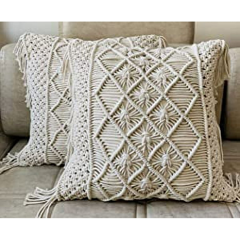 Boho Tassels Throw Cushion Cover: Tufted Pillow Cover, Square or