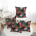 thumbnail image 1 of Throw Pillow Covers, red Banana leaves Soft Square Pillow Cases with Invisible Zipper for Couch Bed Sofa, Farmhouse Fall Home Decor 12"x12", 1 of 7