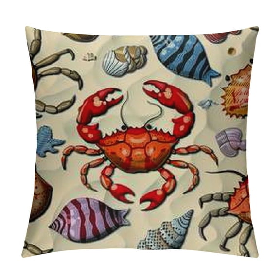 Throw Pillow CoversCute Crab Pearl Decorative Pillow Covers Cushion Covers cojines decorativos para sala Pillow Cases Cute Throw Pillows for Couch Bed Sofa Living Room