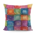 thumbnail image 1 of Throw Pillow Cushion Case, Colored Square Shaped Blurry Effects Design, Modern Accent Double-Sided Digital Printing,Multicolor, 1 of 5