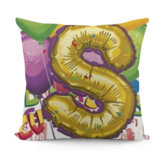 Throw Pillow Cushion Cover, Background with Colors Vivid Beads Letters Print, Decorative Square Accent Pillow Case,Purple Green Yellow