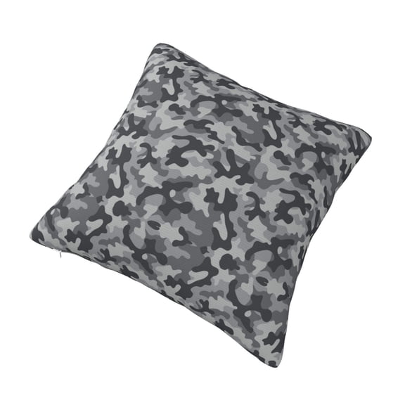 Throw Pillow Cushion Cover,Grey Camouflage Print Decorative Square Pillow Case,18"x18"