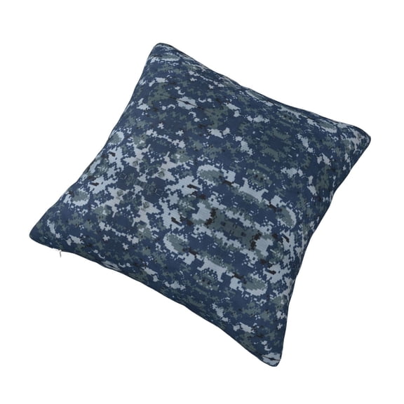 Throw Pillow Cushion Cover,Navy Blue Digital Camouflage Decorative Square Pillow Case,12"x12"