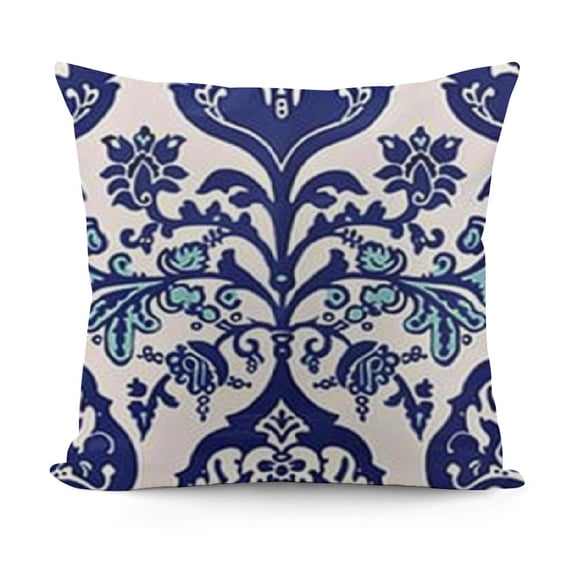 Throw Pillow Cushion Cover, Style Middle Eastern Turkish Image Print, Decorative Square Accent Pillow Case, Blue