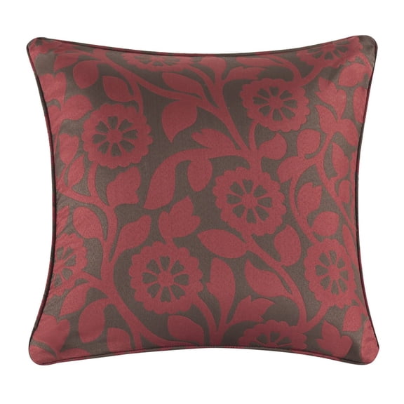 Throw Pillow Cushion Covers 18x18 Inch Brown Floral Decorative Jacquard Square Pillow Sham for Couch Bed Sofa