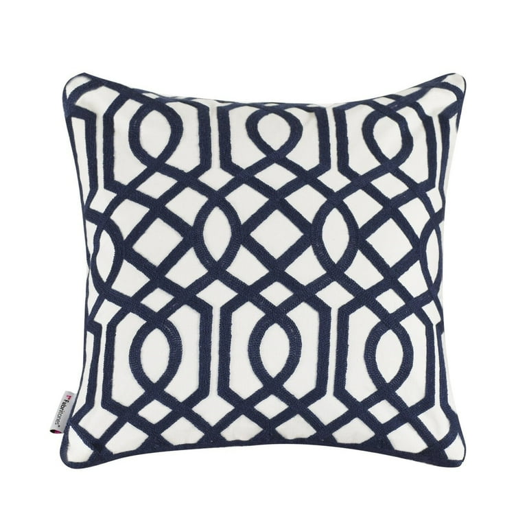 Throw Pillow Cushion Covers Square 18x18 Inch Navy Geometric