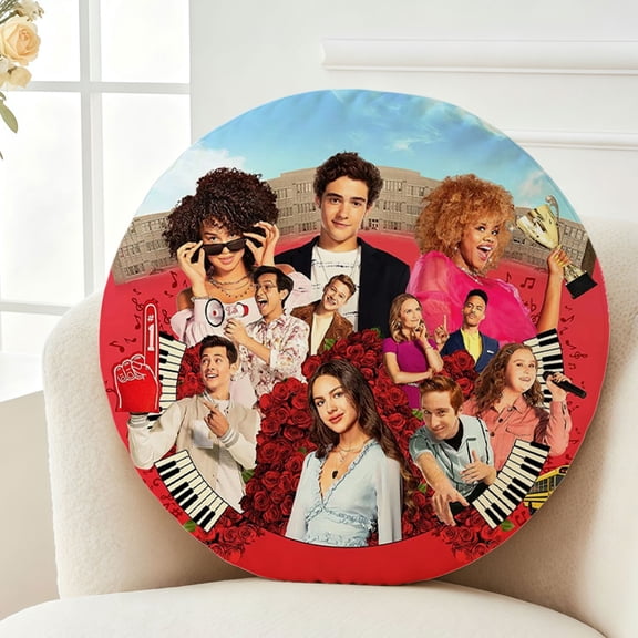 Throw Pillow Dancing high school Plush Decor Gift Decorative Fluffy Stuffy Round Birthday 13.8in