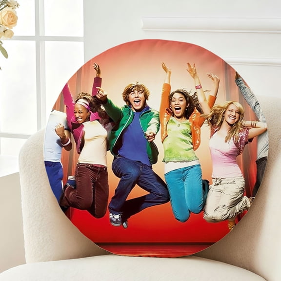 Throw Pillow Dancing high school Plush Decor Gift Decorative Fluffy Stuffy Round Birthday 13.8in