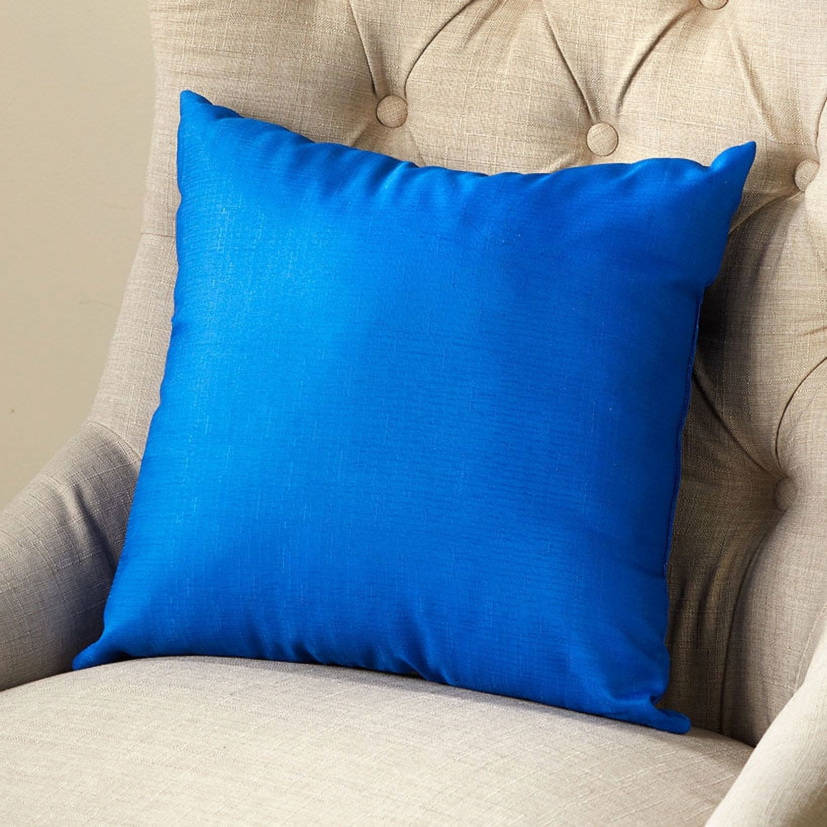 Indigo Blue Polyester Square Throw Pillow 16x16