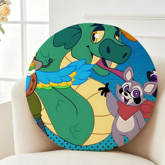 Throw Pillow Indigo Park Plush Decor Gift Decorative Fluffy Stuffy Round Birthday 13.8in