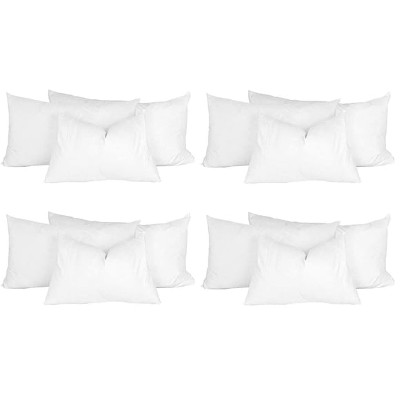 Throw Pillow Insert 14" x 20" (12 Pack) Down Feather with 100% Cotton Cover Decorative Form
