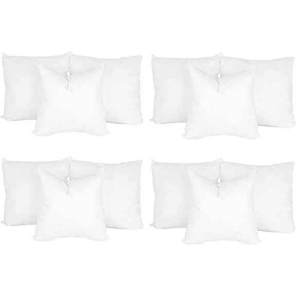 Throw Pillow Insert 22" x 22" (12 Pack) Synthetic Down with 100% Cotton Cover Faux Alternative Decorative Form