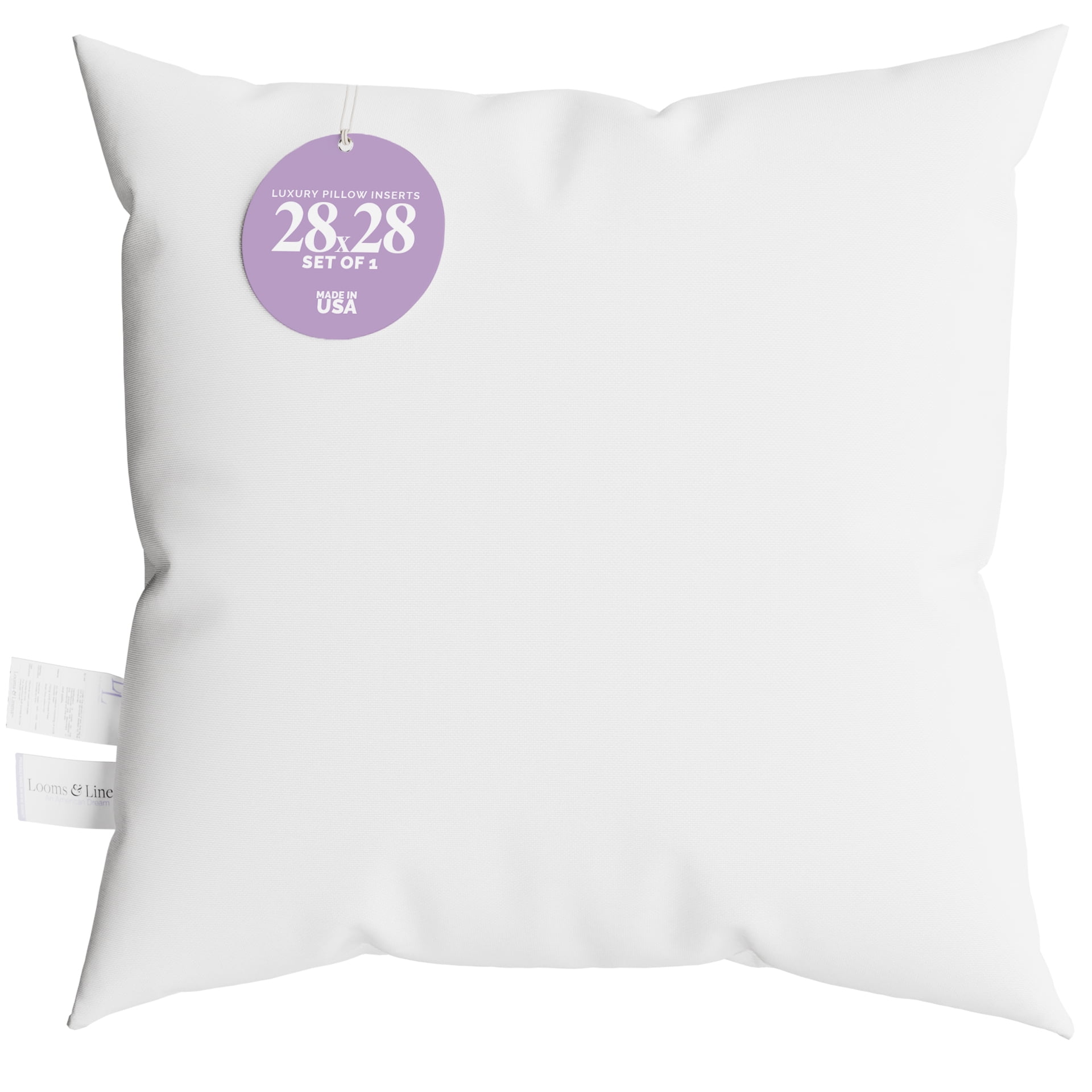 Throw Pillow Insert 28x28 inch Euro Sham Insert with Hypoallergenic Filling Made in USA Throw Pillow Insert by Looms and Linens Walmart