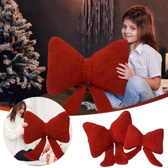 Throw Pillow Insert Red Bow Ribbon Sofa Pillow Bow Seat Cushion Clearance Under 10$!