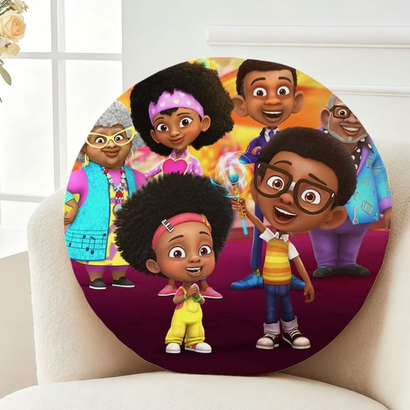 Throw Pillow Motown Magic Plush Decor Gift Decorative Fluffy Stuffy Round Birthday 13.8in