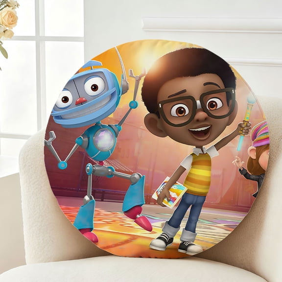 Throw Pillow Motown Magic Plush Decor Gift Decorative Fluffy Stuffy Round Birthday 13.8in