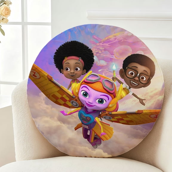 Throw Pillow Motown Magic Plush Decor Gift Decorative Fluffy Stuffy Round Birthday 13.8in