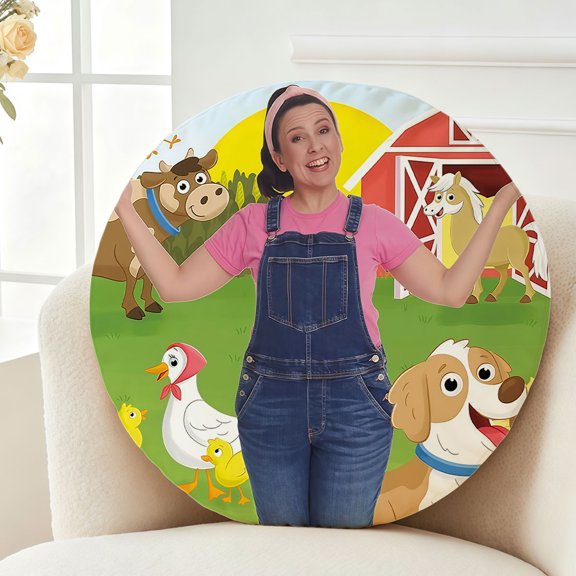 Throw Pillow Ms Rachel Plush Decor Gift Decorative Fluffy Stuffy Round Birthday 13.8in