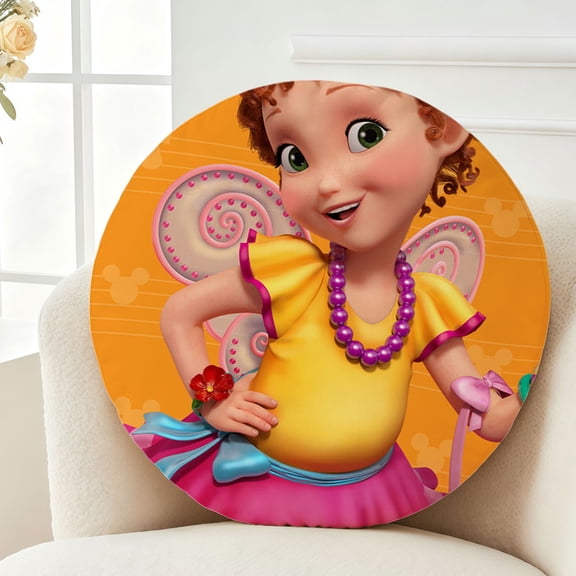 Throw Pillow Nancy Plush Decor Gift Decorative Fluffy Stuffy Round Birthday 13.8in