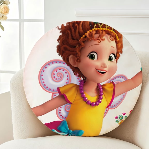 Throw Pillow Nancy Plush Decor Gift Decorative Fluffy Stuffy Round Birthday 13.8in