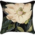 thumbnail image 1 of Throw Pillow Needlepoint Magnolia 18x18 Wool Cotton Velvet Backing Polly  MH-182, 1 of 2