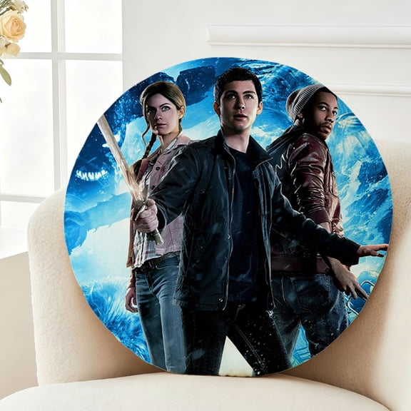 Throw Pillow Percy Jackson Plush Decor Gift Decorative Fluffy Stuffy Round Birthday 13.8in