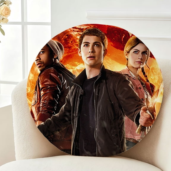 Throw Pillow Percy Jackson Plush Decor Gift Decorative Fluffy Stuffy Round Birthday 13.8in