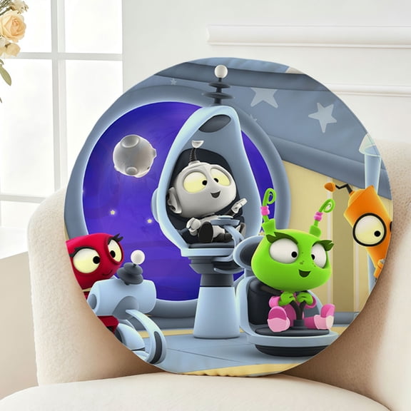 Throw Pillow Rob the Plush Robot Plush Decor Gift Decorative Fluffy Stuffy Round Birthday 13.8in